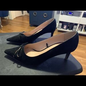 Zara Black Suede High Heel Shoes size 8.5